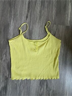 American Eagle Outfitters Lime Ribbed Crop Tank